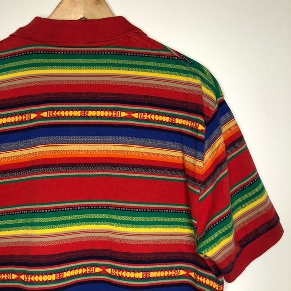 Ralph Lauren Polo Aztec Striped Polo Top Medium - Picture 6 of 6